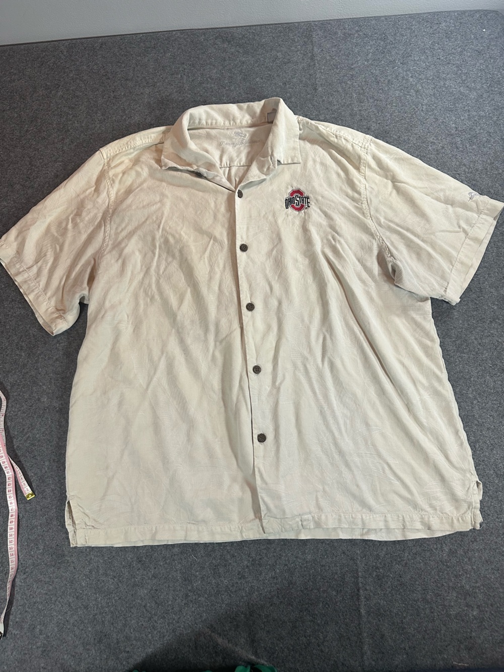 Tommy Bahama Silk White Ohio State Shirt